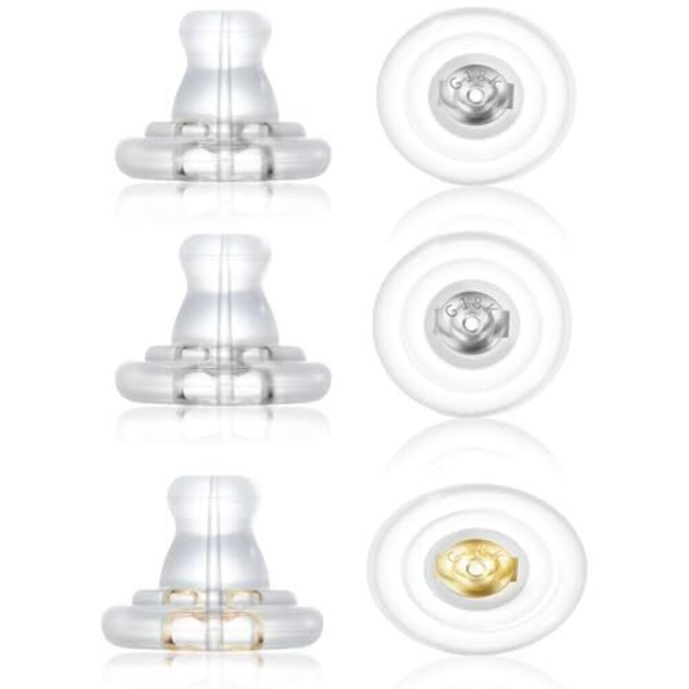 8068 Earring Backs,18K Gold Silicone Earring Backs Replacements,Locking